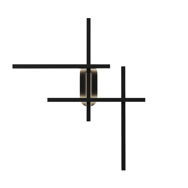 Halo Modern Integrated LED Wall Lamp Black 750lm White Shade - image 1