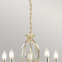 Aegean 5 Light Chandelier Polished Brass Finish, E14 - thumbnail 2