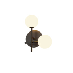 Cellar Right Wall Lamp 2 Light, Replaceable 5W LEDs, 3000K, Black - thumbnail 1