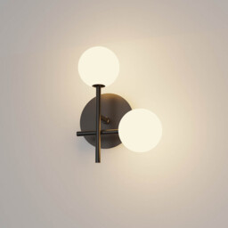 Cellar Right Wall Lamp 2 Light, Replaceable 5W LEDs, 3000K, Black - thumbnail 2