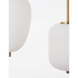 Lato 3 Light Bar Pendant Ceiling Light Opal Glass Antique Brass Metal Black Fabric Wire LED E14 15.8 - thumbnail 5