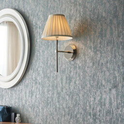 Rennes & Carla Wall Lamp with Shade Bright Nickel Plate & Cream Fabric - thumbnail 5