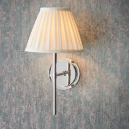 Rennes & Carla Wall Lamp with Shade Bright Nickel Plate & Cream Fabric - thumbnail 3