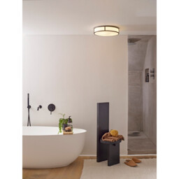 Mashiko LED 40cm Round Bathroom Flush Ceiling Light Bronze IP44 - thumbnail 2
