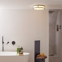 Mashiko LED 40cm Round Bathroom Flush Ceiling Light Bronze IP44 - thumbnail 3