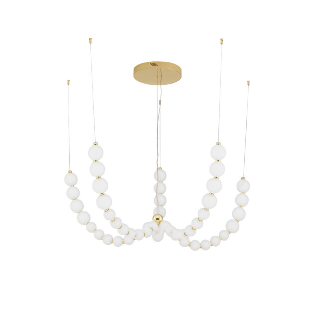 Perla Integrated LED Pendant Ceiling Light Gold Metal, Opal Glass LED 130W 11376Lm 3000K + Remote Control - image 1