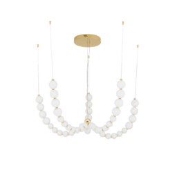 Perla Integrated LED Pendant Ceiling Light Gold Metal, Opal Glass LED 130W 11376Lm 3000K + Remote Control - thumbnail 1