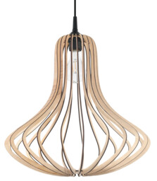 Elza Wire Frame Pendant Light Natural Wood E27 - thumbnail 1