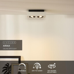 Xirax Modern Ceiling Spotlight - LED Dim to warm - GU10 - 2x5W 2200K/3000K - White - thumbnail 2