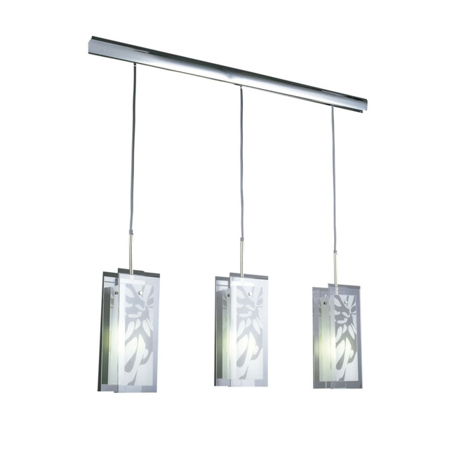 Euphoria Linear Pendant 3 Light L1/SGU10, Polished Chrome/Opal White Glass - image 1
