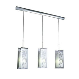Euphoria Linear Pendant 3 Light L1/SGU10, Polished Chrome/Opal White Glass - thumbnail 1