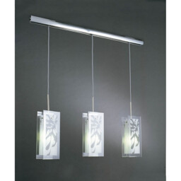 Euphoria Linear Pendant 3 Light L1/SGU10, Polished Chrome/Opal White Glass - thumbnail 2