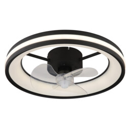 Gatian 3 Blade Ceiling Fan Matt Black LED Dimmable 2700-6500K Remote Control Timer - thumbnail 1