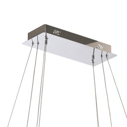 Bano Rectangular 2 Tier Dimmable Pendant 65W LED, 4000K, 5500lm, Polished Chrome / Crystal Chain, 3yrs Warranty - thumbnail 5