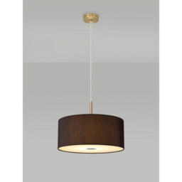 Baymont Antique Brass 3 Light E27 Single Pendant With 40cm x 18cm Faux Silk Shade, Black/White Laminate - thumbnail 2