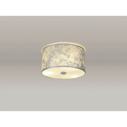 Baymont White 3 Light E27 Flush With 30cm x 17cm Silver Leaf With White Lining Shade & Frosted/PC Acrylic Diffuser - thumbnail 2