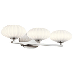 Kichler Pim Bathroom Wall Lamp Polished Chrome, 3000K, IP44 - thumbnail 1