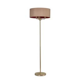 Banyan 3 Light Switched Floor Lamp With 50cm x 20cm Dual Faux Silk Fabric Shade Champagne Gold/Antique Gold - thumbnail 5