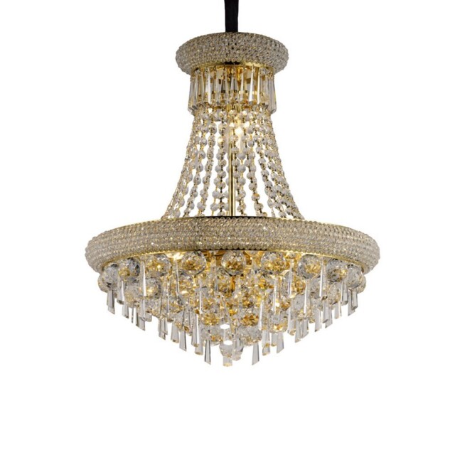 Alexandra Ceiling Pendant Chandelier 9 Light French Gold, Crystal - image 1