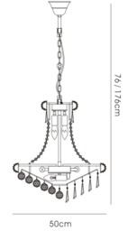 Alexandra Ceiling Pendant Chandelier 9 Light French Gold, Crystal - thumbnail 3