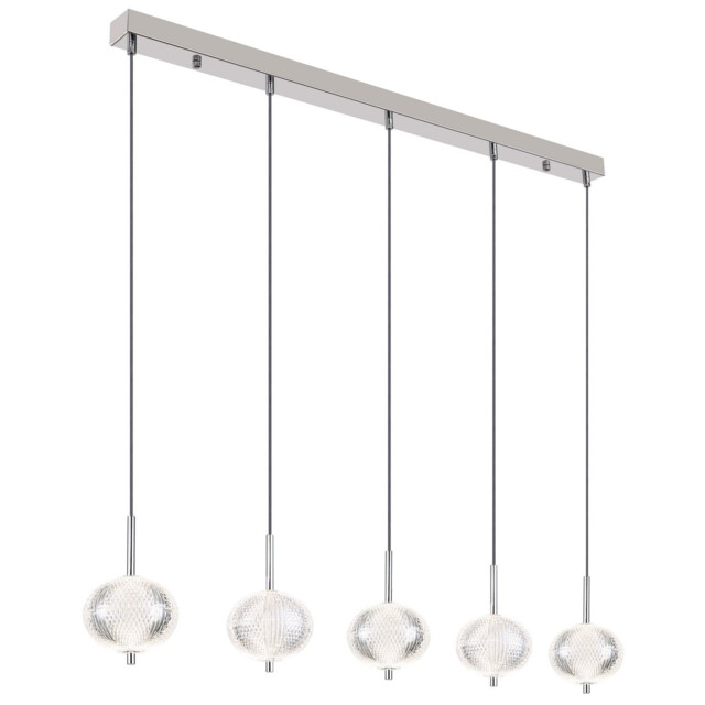 Aida Bar Pendant Ceiling Light Chrome 5x LED 3000-4500K - image 1