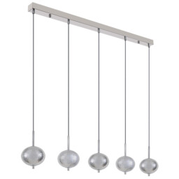 Aida Bar Pendant Ceiling Light Chrome 5x LED 3000-4500K - thumbnail 2