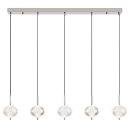 Aida Bar Pendant Ceiling Light Chrome 5x LED 3000-4500K - thumbnail 3