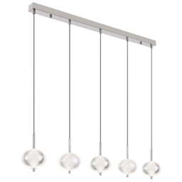 Aida Bar Pendant Ceiling Light Chrome 5x LED 3000-4500K - thumbnail 1