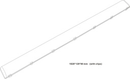 6ft Twin LED Non-Corrosive Emergency - 6000K 230V IP65 69W - thumbnail 2
