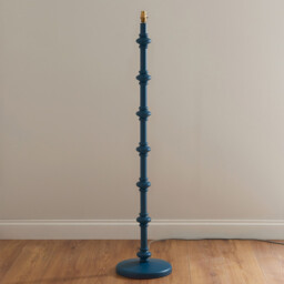 Carnaby Satin Marlin Blue Paint Floor Lamp with Marlin Blue Fabric Ripple Shade 35cm B22 - thumbnail 5