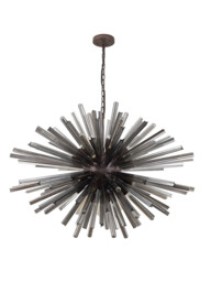 Hornby 32 Light E27, Oval Pendant Brown Oxide , Smoke Glass - thumbnail 5