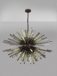 Hornby 32 Light E27, Oval Pendant Brown Oxide , Smoke Glass - thumbnail 3