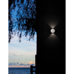 Como 2 Light Outdoor Up Down Wall Lamp Sandy White Aluminium, Glass LED 2x5W 560Lm 3000K IP54 - thumbnail 2