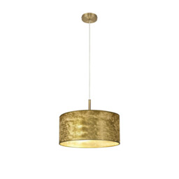 Baymont Antique Brass E27 Single Pendant With 40cm x 18cm Gold Leaf Shade - thumbnail 5