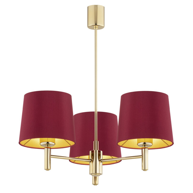 Ponte Plus Multi Arm Pendant Ceiling 3 Light Red (Gold Inside), Dark Brass - image 1