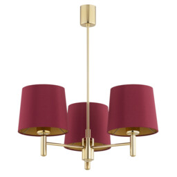 Ponte Plus Multi Arm Pendant Ceiling 3 Light Red (Gold Inside), Dark Brass - thumbnail 2