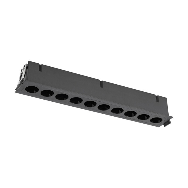 Blau Linear Recessed Spotlight 10 Light, 24W LED, 3000K, 1680lm, Cut Out: L:280mm x W:40mm, Black, Driver Included - image 1