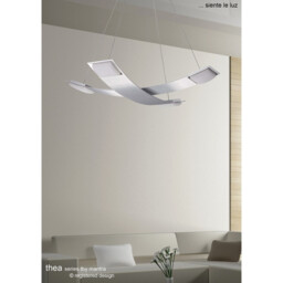 Thea Square Pendant 4 Light 28W LED 3000K, 2520lm, Satin Aluminium/Frosted Acrylic - thumbnail 3