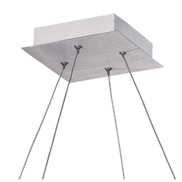 Thea Square Pendant 4 Light 28W LED 3000K, 2520lm, Satin Aluminium/Frosted Acrylic - thumbnail 5