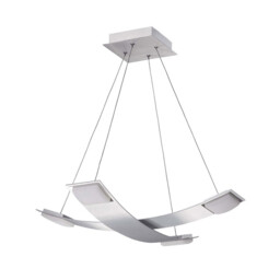 Thea Square Pendant 4 Light 28W LED 3000K, 2520lm, Satin Aluminium/Frosted Acrylic - thumbnail 1