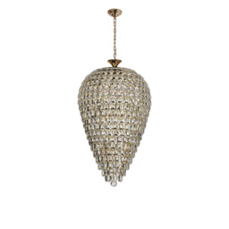 Coniston Acorn Pendant, 16 Light E14, French Gold/Crystal, Item Weight: 40.60kg - thumbnail 3