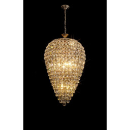 Coniston Acorn Pendant, 16 Light E14, French Gold/Crystal, Item Weight: 40.60kg - thumbnail 2
