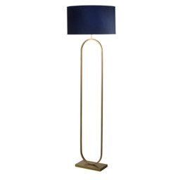Modish Floor Lamp Bronze, Navy Shade 1x E27 - thumbnail 3