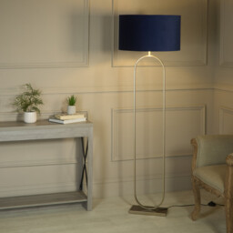 Modish Floor Lamp Bronze, Navy Shade 1x E27 - thumbnail 2
