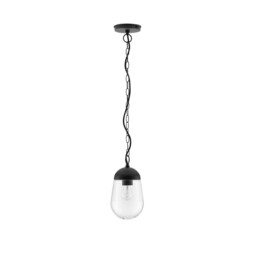Omika Globe Pendant Ceiling Light Dark Grey Aluminium, Glass LED E27 110-240 Volt IP54