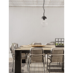Omika Globe Pendant Ceiling Light Dark Grey Aluminium, Glass LED E27 110-240 Volt IP54 - thumbnail 3