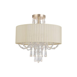 Freida Semi Flush With Ivory Cream Shade 6 Light E14 French Gold/Crystal - thumbnail 3