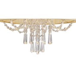 Freida Semi Flush With Ivory Cream Shade 6 Light E14 French Gold/Crystal - thumbnail 5