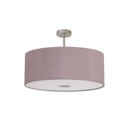 Baymont Satin Nickel E27 Semi Flush With 60cm x 22cm Dual Faux Silk Shade, Taupe/Halo Gold - thumbnail 5