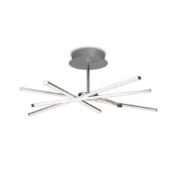 Star Semi Flush, 42W LED, 3000K, 3700lm, Silver/Frosted Acrylic/Polishde Chrome, 3yrs Warranty - thumbnail 5